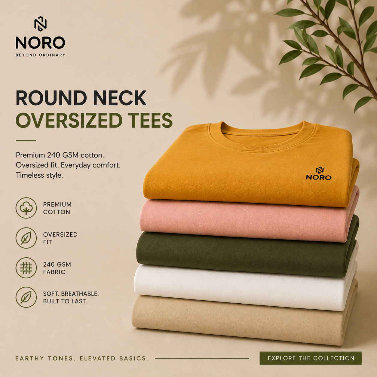 NORO Men - Oversized Round Neck Tees